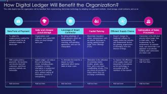 Digital Ledger Technology How Digital Ledger Will Benefit The Organization Ppt Slide