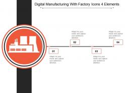 Digital manufacturing with factory icons 4 elements