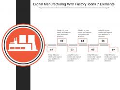 Digital manufacturing with factory icons 7 elements