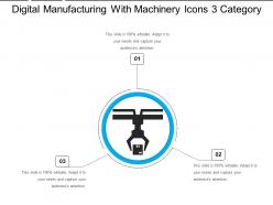 Digital Manufacturing With Machinery Icons 3 Category