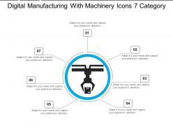 Digital manufacturing with machinery icons 7 category