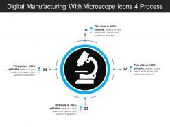 Digital Manufacturing With Microscope Icons 4 Process