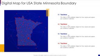 Digital map for usa state minnesota boundary