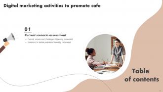 Digital Marketing Activities To Promote Cafe Powerpoint Presentation Slides Images Slides