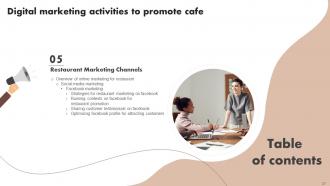 Digital Marketing Activities To Promote Cafe Powerpoint Presentation Slides Attractive Slides