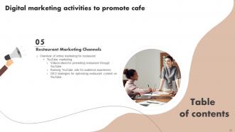 Digital Marketing Activities To Promote Cafe Powerpoint Presentation Slides Adaptable Slides