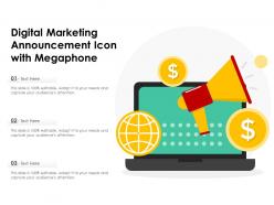 Digital marketing announcement icon with megaphone