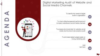 Digital Marketing Audit Of Website And Social Media Channels Agenda