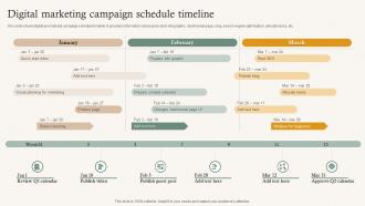 Digital Marketing Campaign Schedule Timeline
