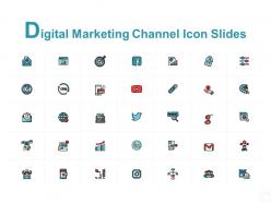 Digital marketing channel icon slides arrow ppt powerpoint presentation portfolio