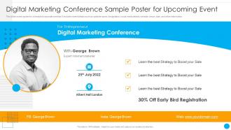 Digital Marketing Conference Sample Poster For Organizational Event Communication Strategies
