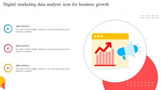 Digital Marketing Data Analysis Icon For Business Growth