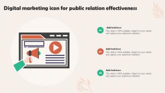 Digital Marketing Icon For Public Relation Effectiveness