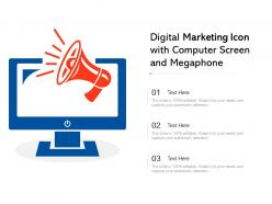 Digital marketing icon with computer screen and megaphone