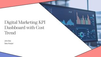 Digital Marketing KPI Dashboard With Cost Trend PPT Slides AT