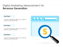 Digital marketing measurement for revenue generation