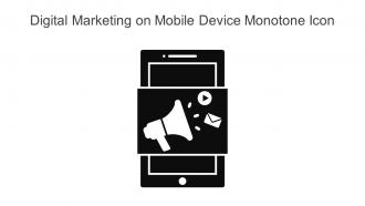 Digital Marketing On Mobile Device Monotone Icon In Powerpoint Pptx Png And Editable Eps Format