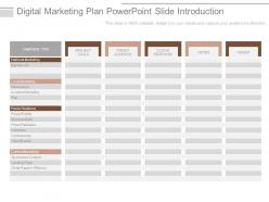 Digital marketing plan powerpoint slide introduction