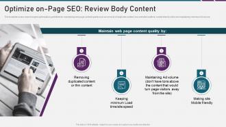 Digital marketing playbook optimize on page seo review body content