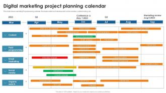 Digital Marketing Project Planning Calendar