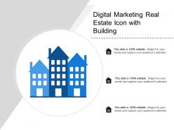 Digital marketing real estate icon with building