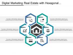 Digital marketing real estate with hexagonal shaped connected