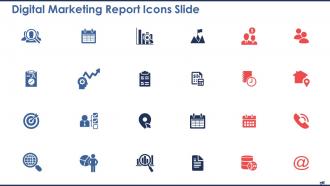 Digital marketing report digital marketing report icons slide ppt infographics