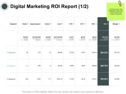 Digital marketing roi report table ppt powerpoint presentation infographics show