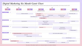 Digital Marketing Six Month Gantt Chart