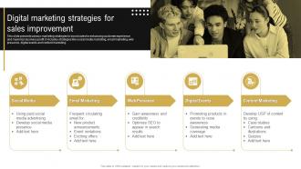Digital Marketing Strategies For Sales Improvement Improving Sales Process