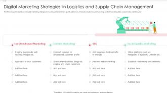 Digital Marketing Strategies In Logistics And Supply Chain Management