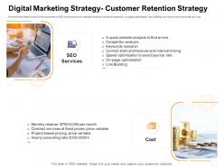 Digital marketing strategy customer retention strategy how enter health fitness club market ppt summary design