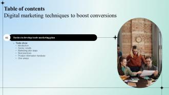 Digital Marketing Techniques To Boost Conversions Table Of Contents Strategy SS V