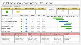 Digital Marketing Weekly Project Status Report