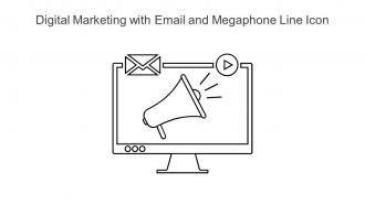 Digital Marketing With Email And Megaphone Line Icon