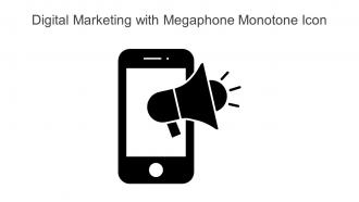 Digital Marketing With Megaphone Monotone Icon In Powerpoint Pptx Png And Editable Eps Format