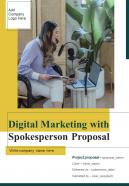 Digital Marketing With Spokesperson Proposal Report Sample Example Document