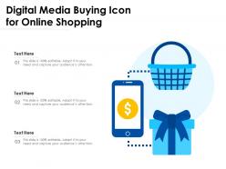 Digital media buying icon for online shopping