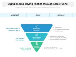 Digital media buying tactics through sales funnel
