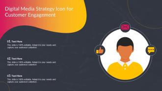 Digital Media Strategy Icon For Customer Engagement