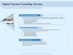 Digital payment consulting services online solution ppt structure