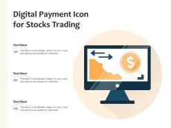 Digital payment icon for stocks trading
