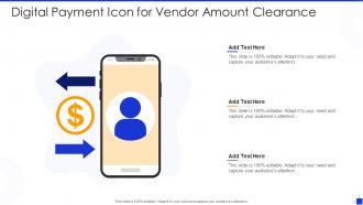 Digital payment icon for vendor amount clearance