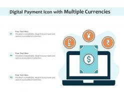 Digital payment icon with multiple currencies