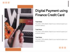 Digital payment using finance credit card
