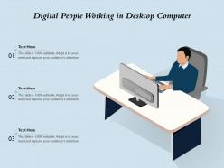 Digital people working in desktop computer