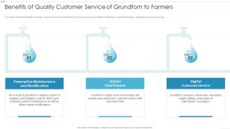 Digital Platforms And Solutions Benefits Of Quality Customer Service Of Grundfom To Farmers