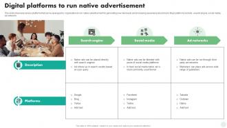 Digital Platforms To Run Native Advertisement Digital And Traditional Marketing Strategies MKT SS V