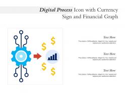 Digital process icon with currency sign and financial graph