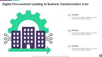 Digital Procurement Leading To Business Transformation Icon